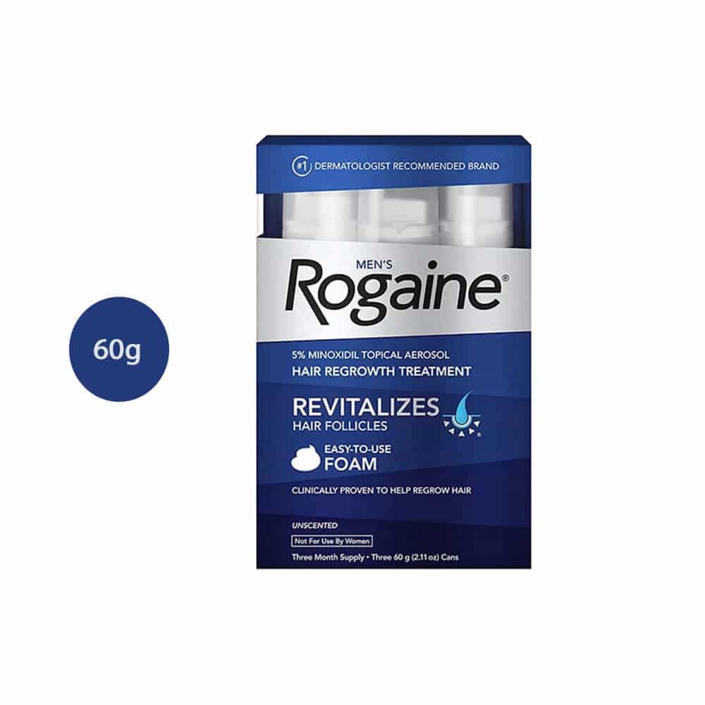 Men’s Rogaine 5% Minoxidil Foam for Hair Regrowth (3-month Supply)