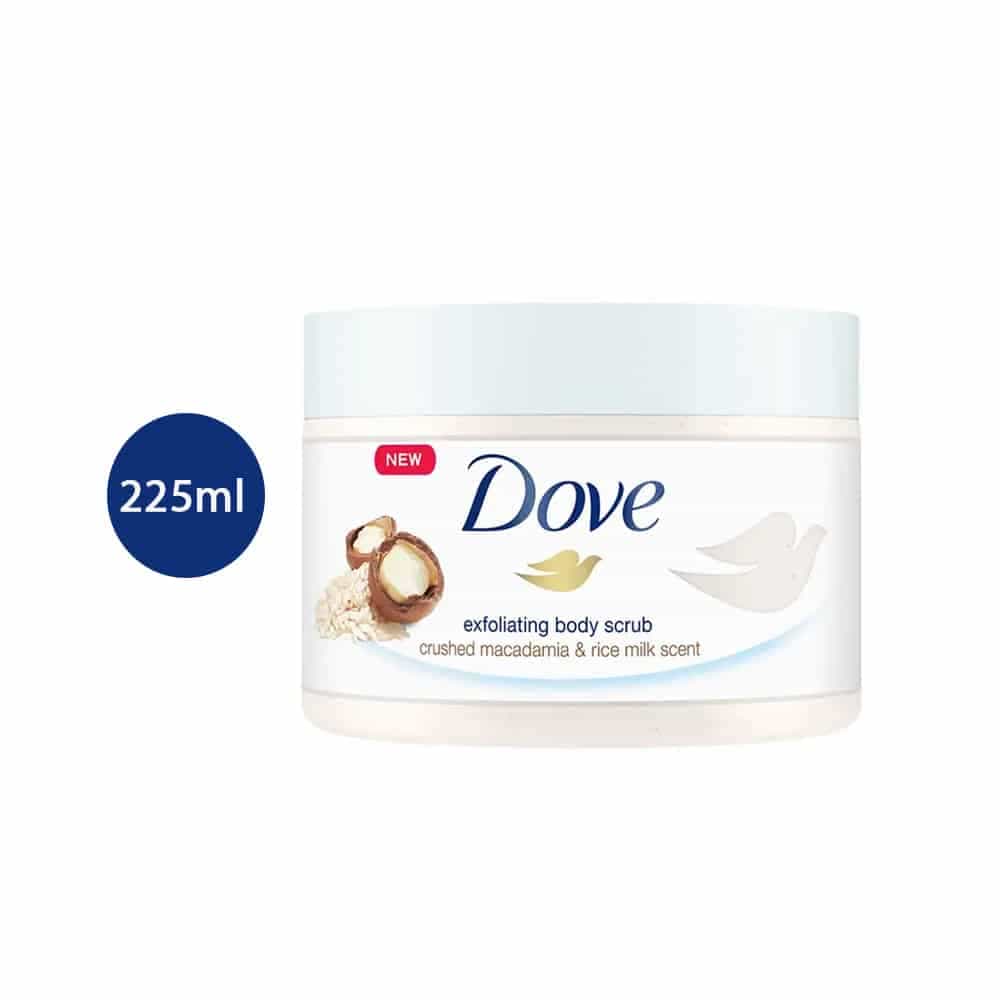 Dove Exfoliating Body Scrub Crushed Macadamia & Rice Milk Scent (225ml)