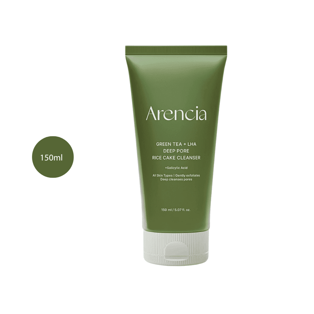 Arencia Green Tea + LHA Deep Pore Rice Cake Cleanser (150ml)
